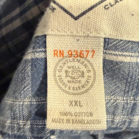 St. John's Bay Light Blue Checkered Men's Shirt 2X - Picture 8 of 9